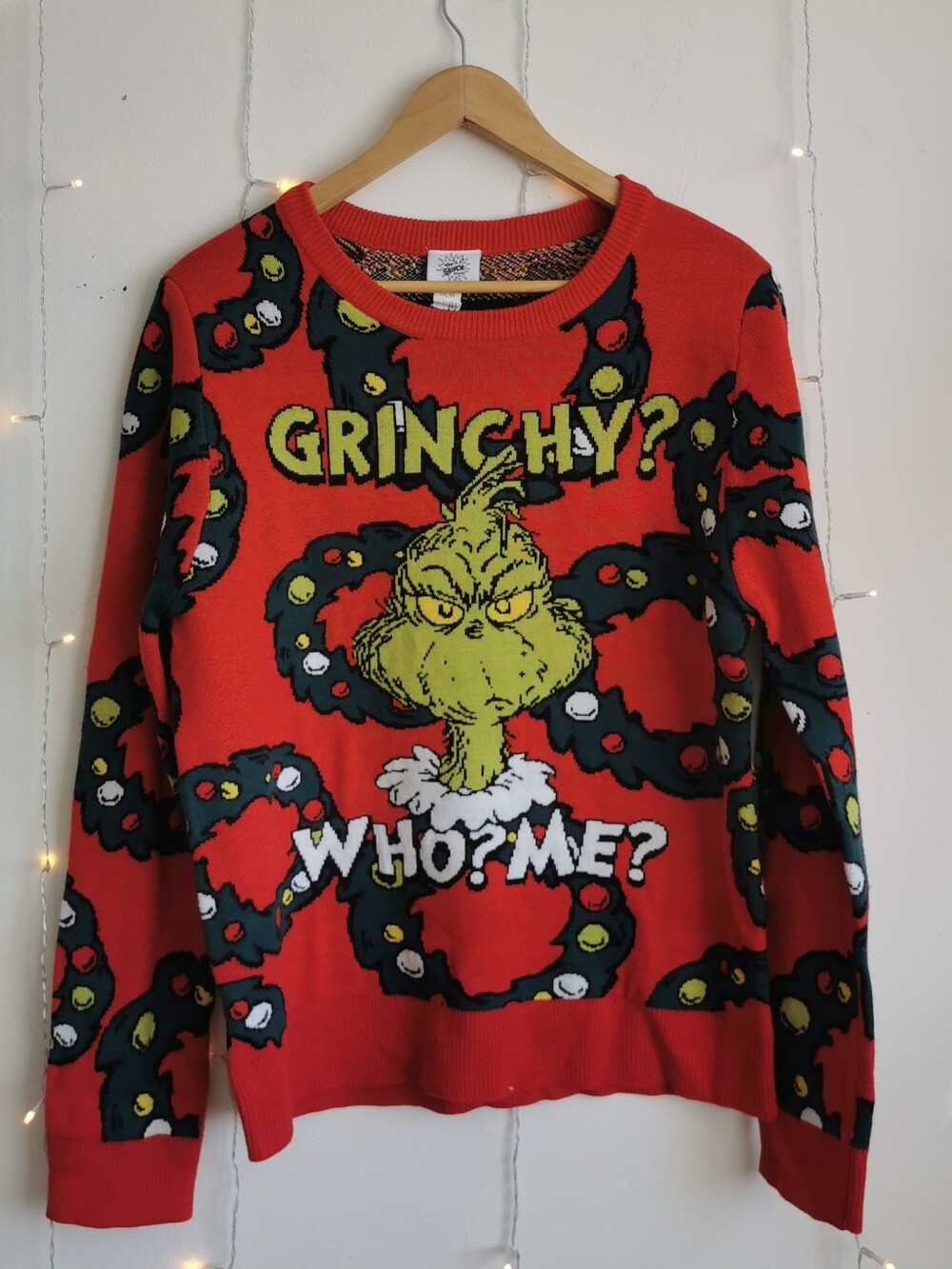 Grinchy? Who? Me? Red Christmas Ugly Sweater
